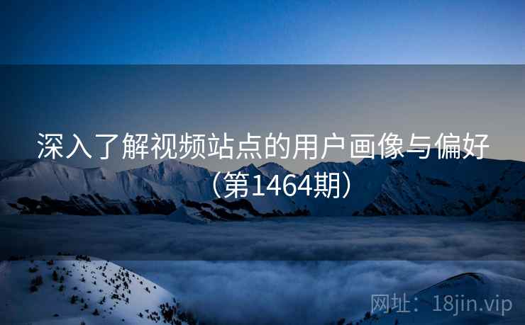 深入了解视频站点的用户画像与偏好（第1464期）