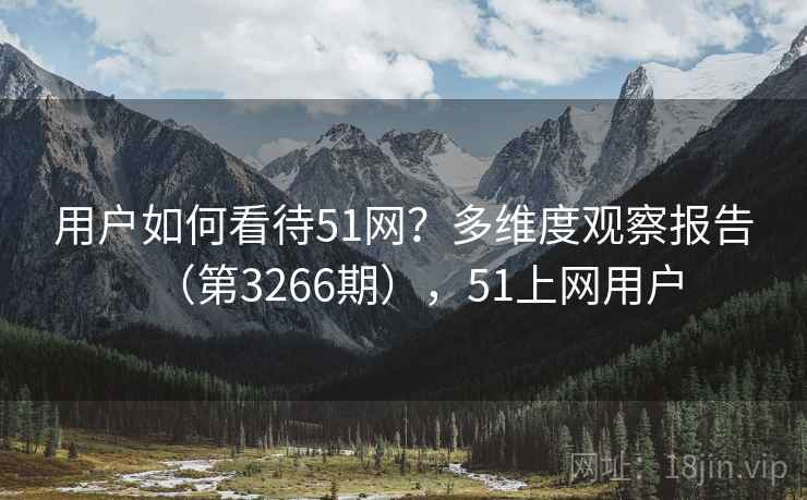 用户如何看待51网？多维度观察报告（第3266期），51上网用户