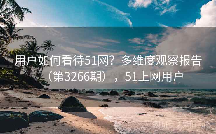 用户如何看待51网？多维度观察报告（第3266期），51上网用户